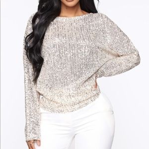 Never worn sequin off the shoulder top